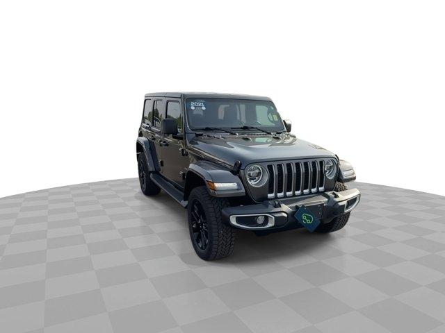 Certified 2021 Jeep Wrangler Unlimited Sahara 4XE with VIN 1C4JJXP67MW800673 for sale in Alexandria, Minnesota