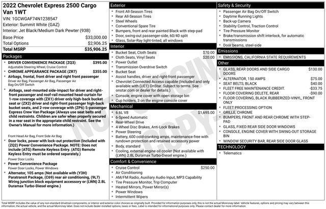 2022 Chevrolet Express Cargo 2500 Vehicle Photo in DANBURY, CT 06810-5034