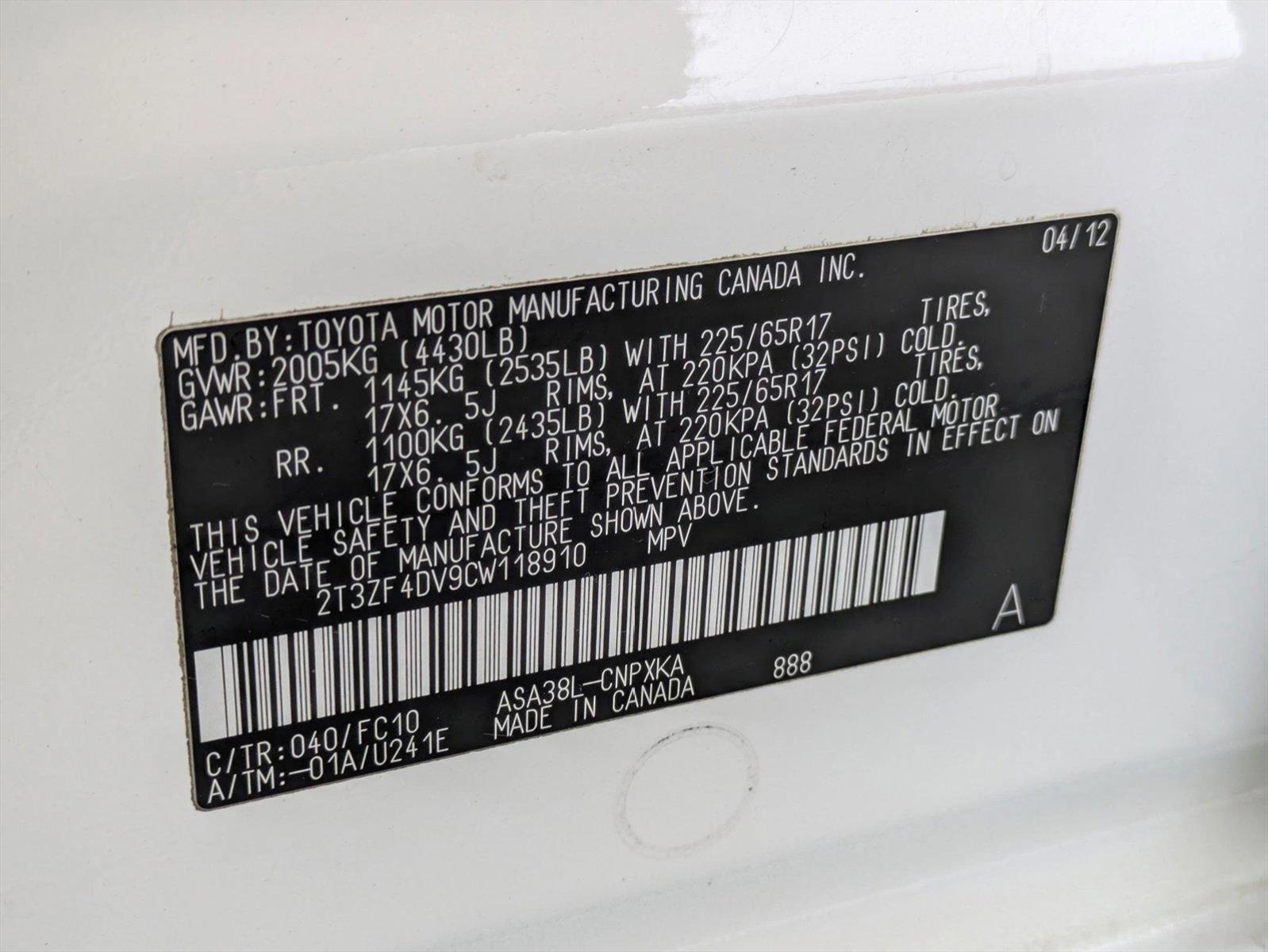 2012 Toyota RAV4 Vehicle Photo in Tustin, CA 92782