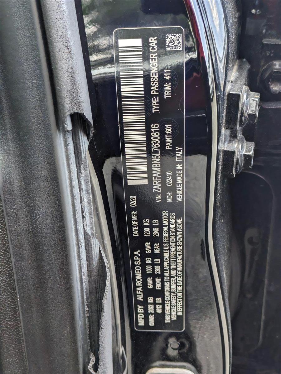 2020 Alfa Romeo Giulia Vehicle Photo in GREENACRES, FL 33463-3207