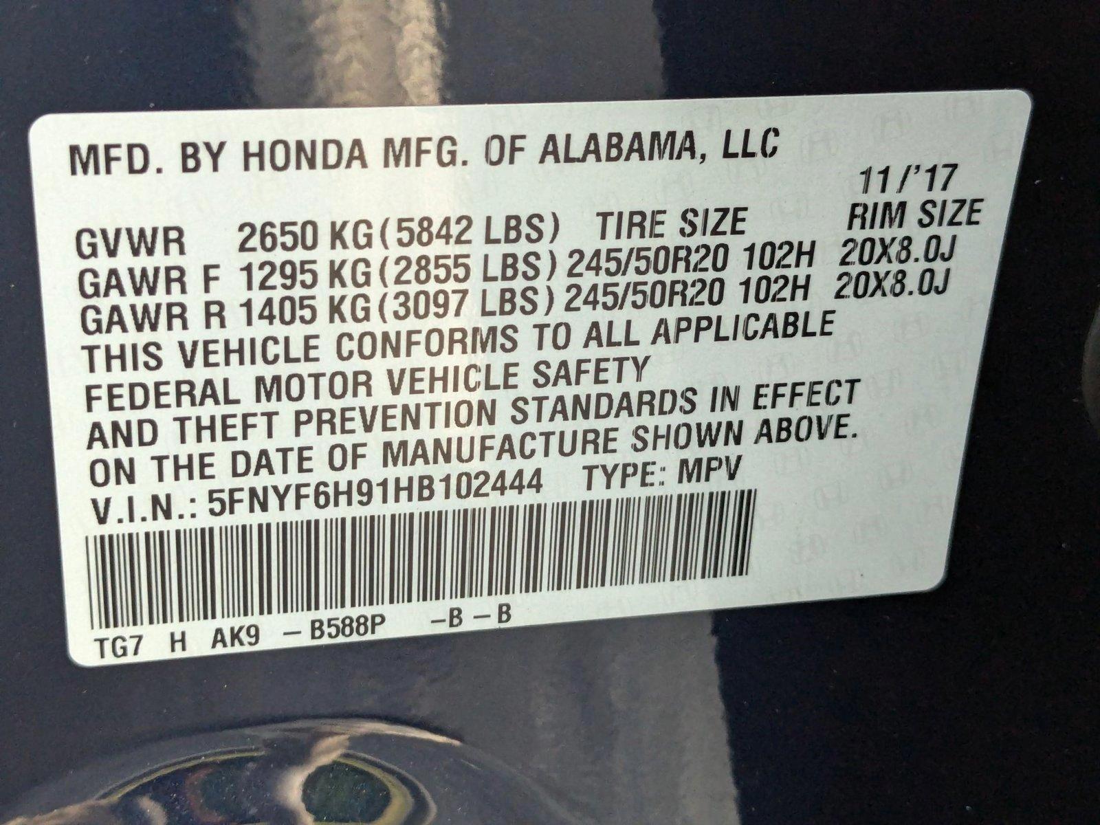 2017 Honda Pilot Vehicle Photo in Sanford, FL 32771