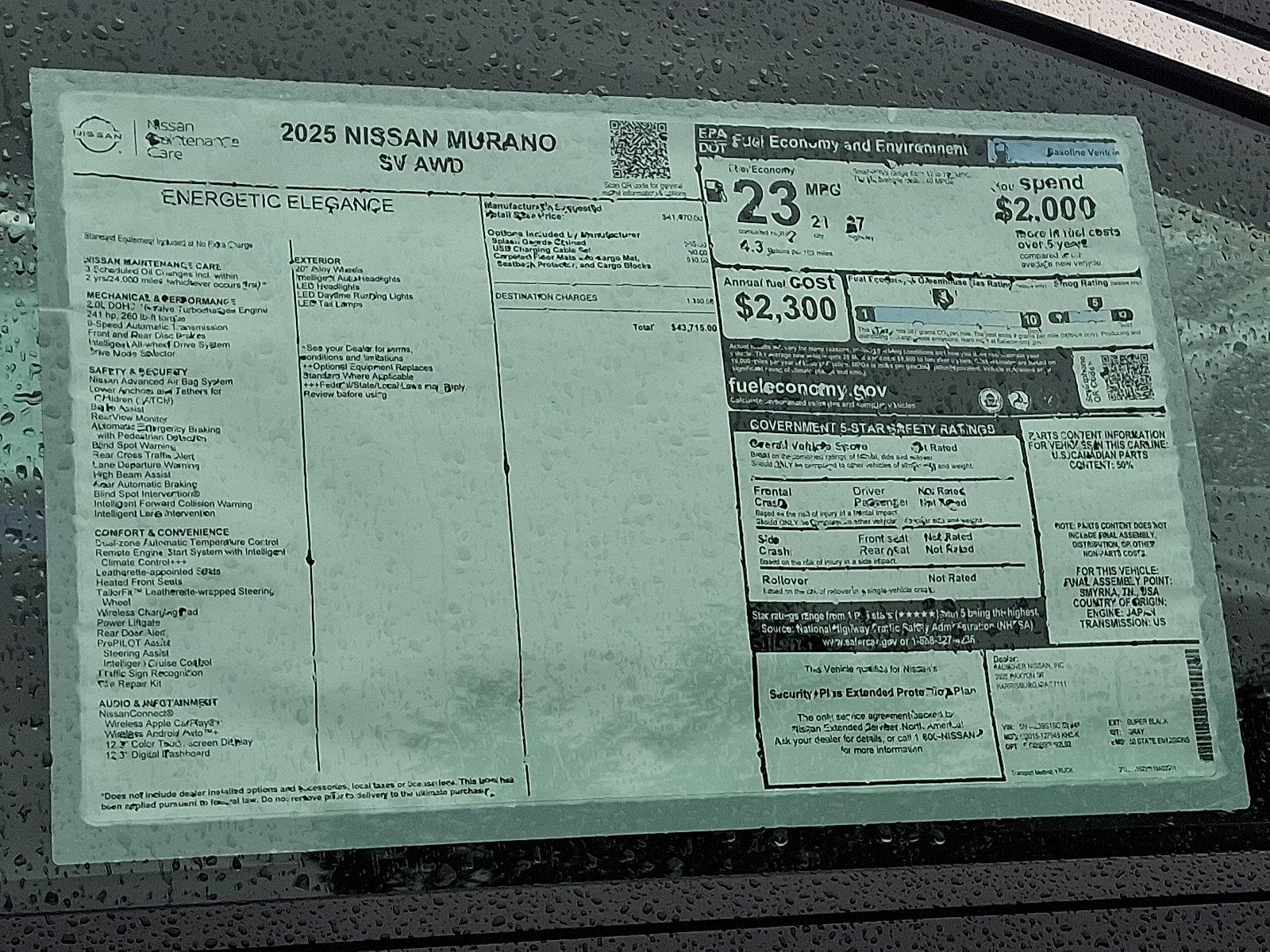 2025 Nissan Murano Vehicle Photo in Harrisburg, PA 17111-1033