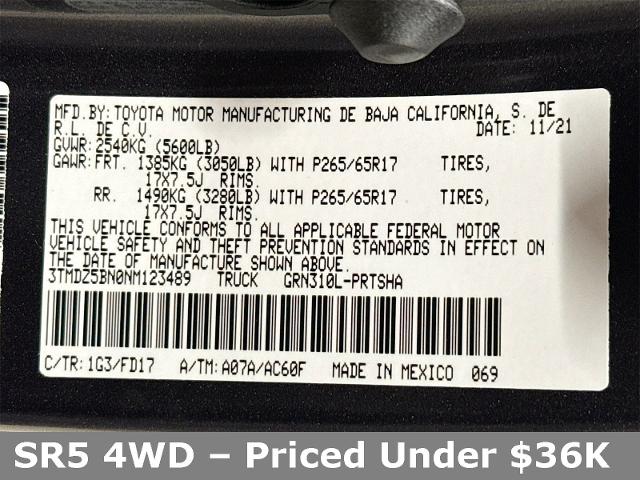 2022 Toyota Tacoma Vehicle Photo in EVERETT, WA 98203-5662