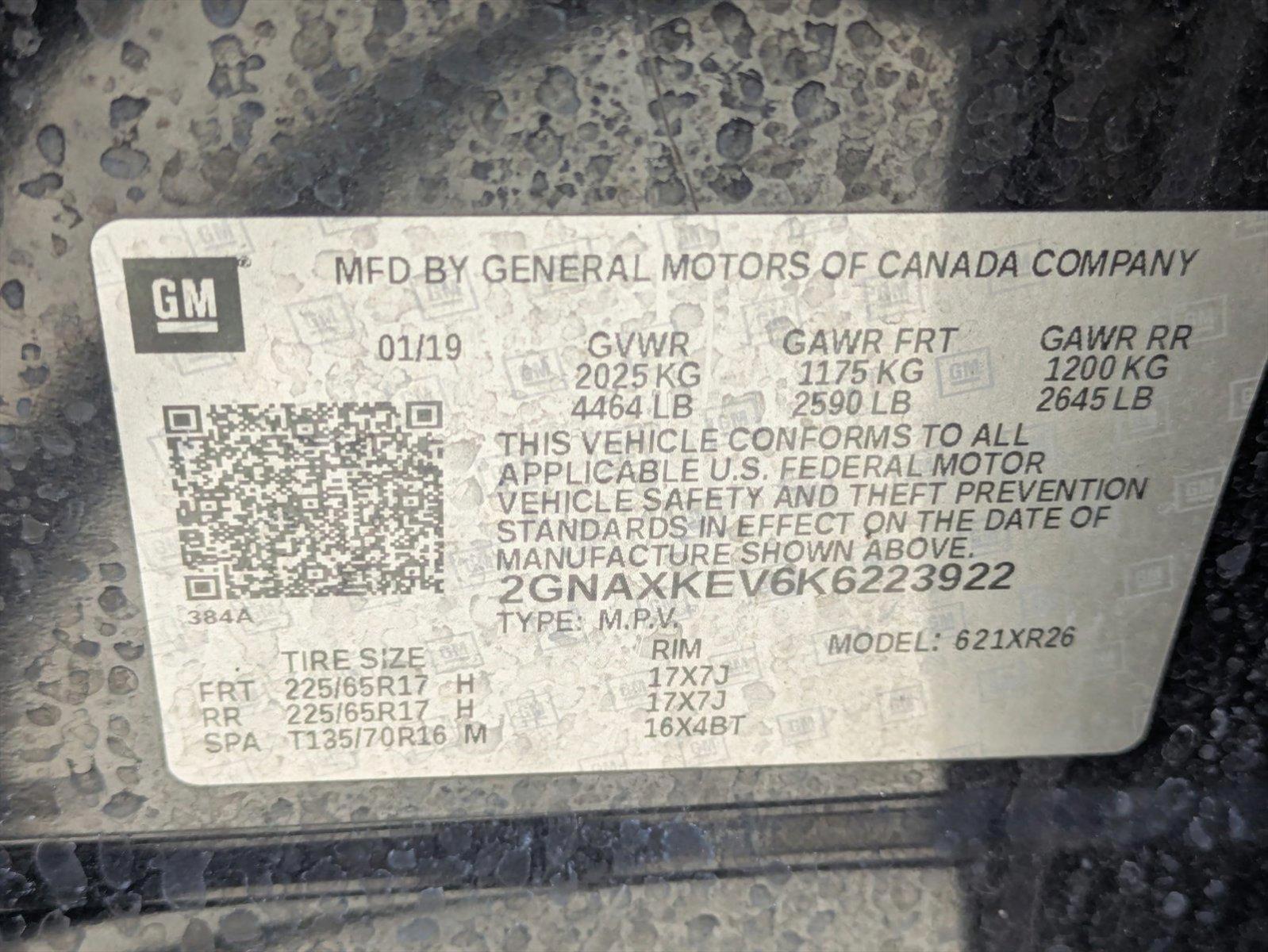 2019 Chevrolet Equinox Vehicle Photo in GREENACRES, FL 33463-3207