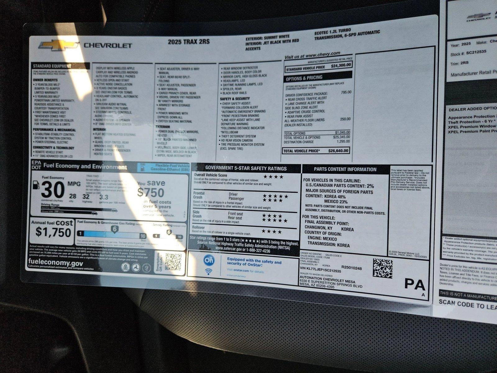 2025 Chevrolet Trax Vehicle Photo in MESA, AZ 85206-4395